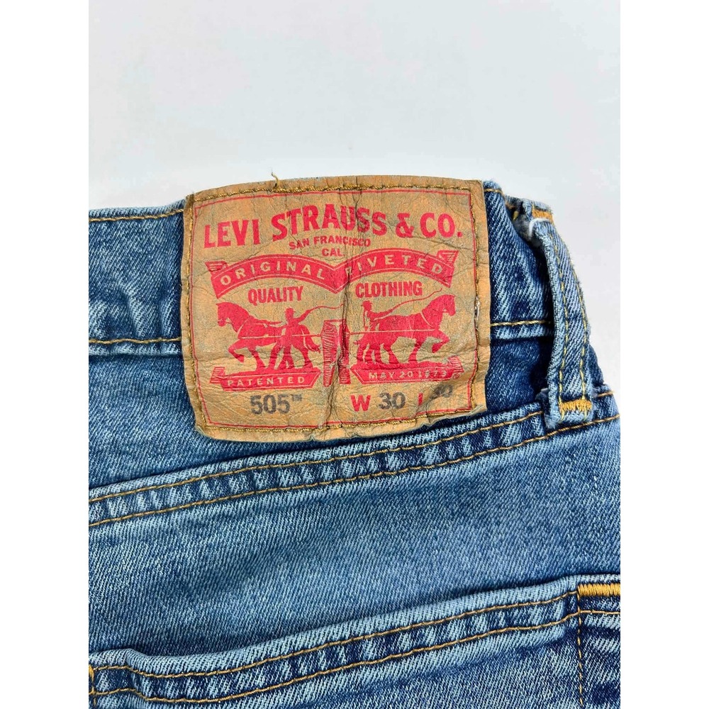 Levis 505 Regular Fit Straight Leg Jeans Blue Denim W30 L30 00505-2146 - Picture 8 of 8